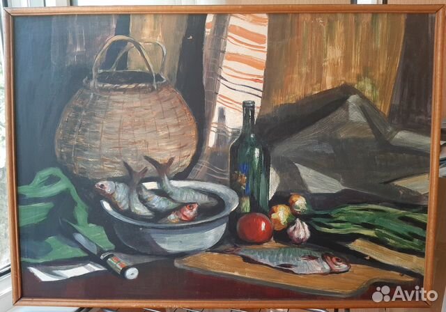 Картина маслом Натюрморт с рыбой