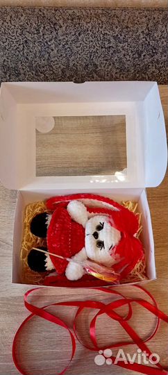 Игрушка мягкая зайка-конфетка