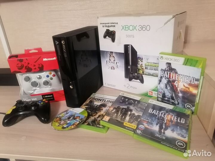 Xbox 360E 500gb+2джоя, игры