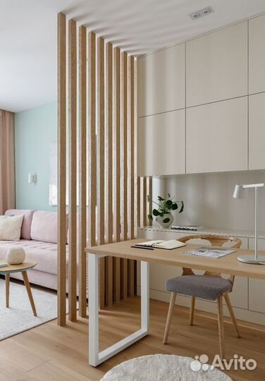 Зонирующая перегородка из дерева