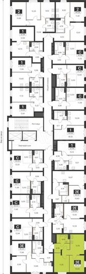 2-к. квартира, 44,5 м², 4/15 эт.