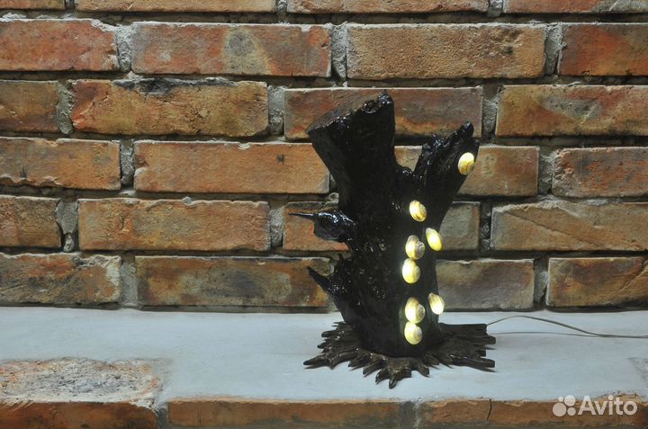 Оригинальные светильники и ночники из камня/дерева