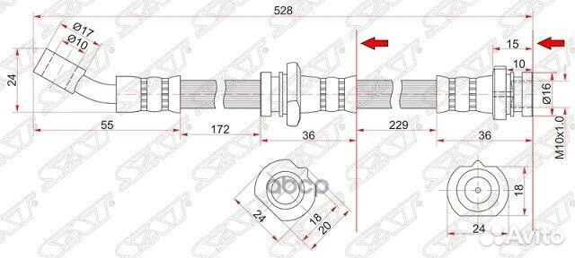 Шланг тормозной передний (Таиланд) nissan almer