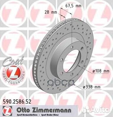 590.2586.52 диск тормозной Sport перед. 338x28