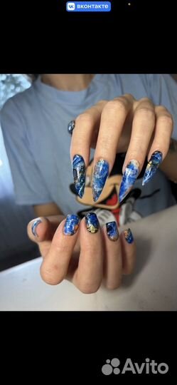 Наращивание ногтей, педикюр, маникюр