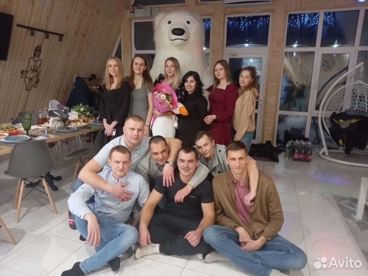 Белый медведь, поздравление от мишки, аниматор