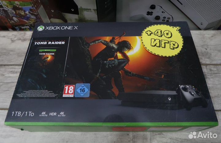 Xbox One X + 40 игр новые приставки