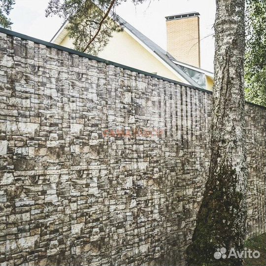 Забор из профнастила под кирпич в Октябрьске