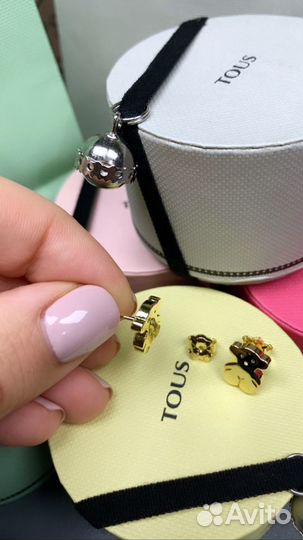 Серьги серебро vermeil жёлтый Tous Тоус