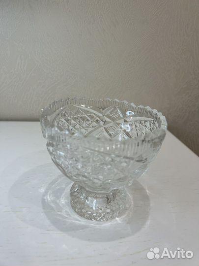 Ваза для фруктов на ножке+хрусталь