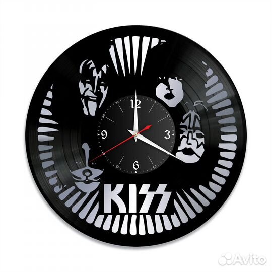 Часы настенные группа kiss из винила, №2