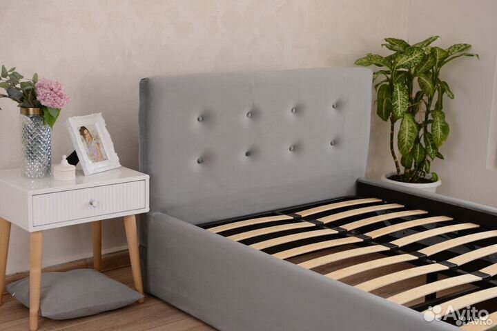 Кровать двуспальная 120х200 Роза велюр