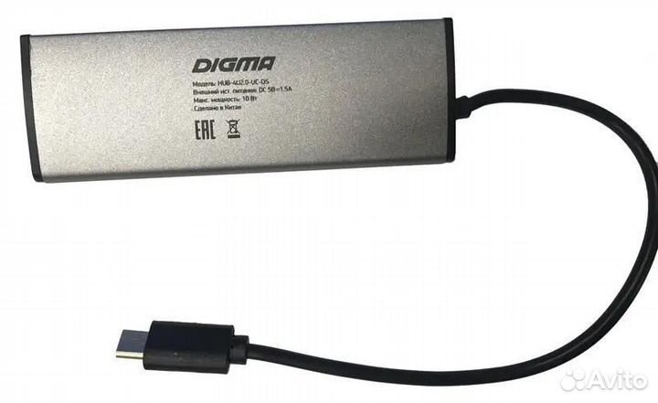 Разветвитель USB-C Digma HUB-4U2.0-UC-DS