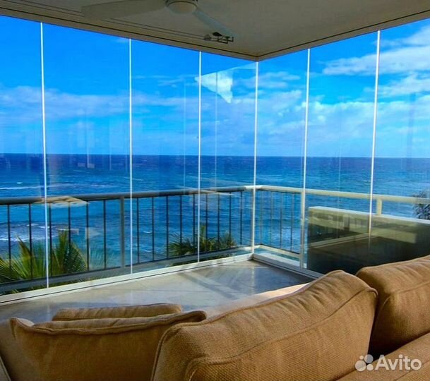 Безрамное раздвижное остекление