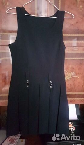 Сарафан школьный темно-синий,р-р 140-152