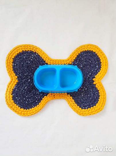 Коврик вязанный из хлопка для миски животных