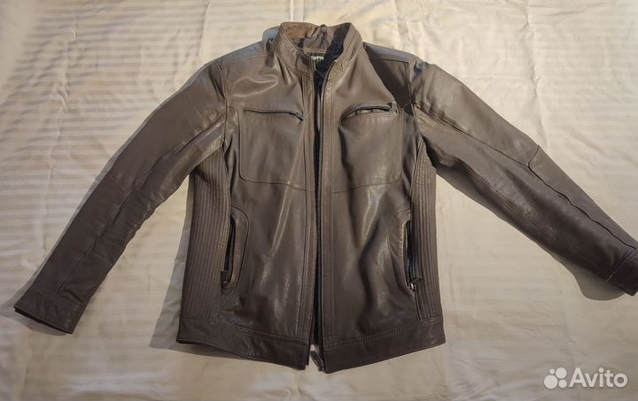 Кожаная куртка мужская бу без утеплителя