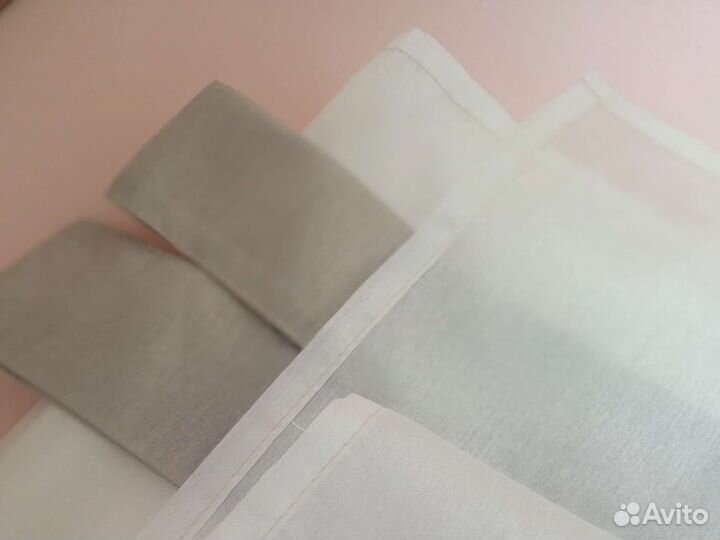 Шторы с вышивкой розы серо-бело-бежевый на петлях