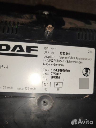 Панель приборов Daf Xf105