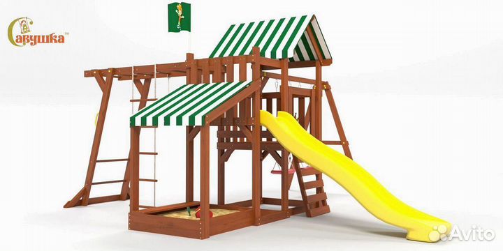 Детские площадки домики горка качели