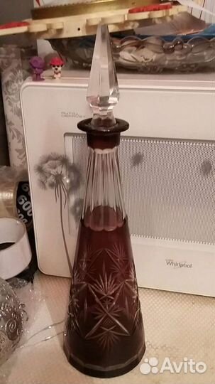 Вазы,Графин : Цветной хрусталь Богемия : Винтаж