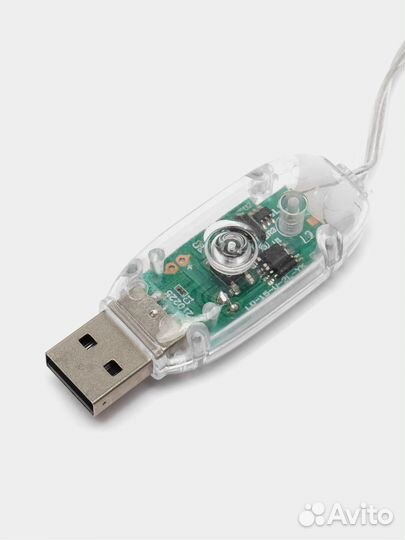 Гирлянда штора с пультом, USB занавес, медная нить