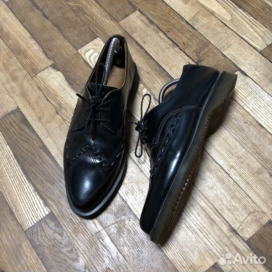 Чёрные кожаные полуботинки броги Dr.Martens 41