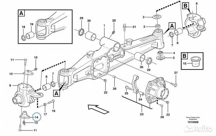 130466 Шкворень на экскаватор погрузчик