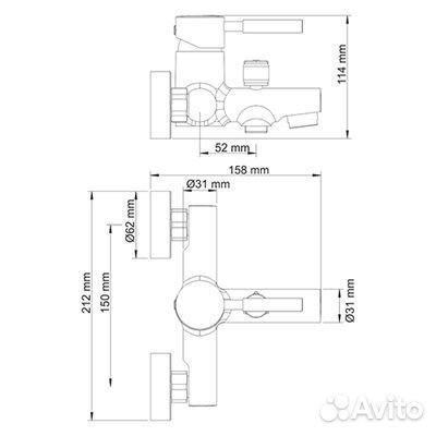 Смеситель для ванны Wasserkraft Main 4101 хром