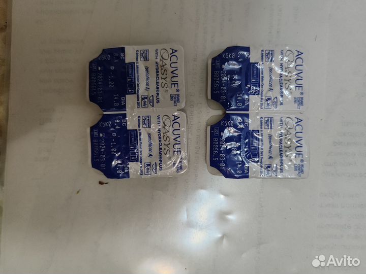 Линзы контактные acuvue oasys -1. 0