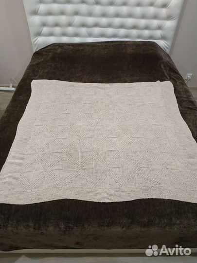Легкое вязаное одеяло плед 110*130