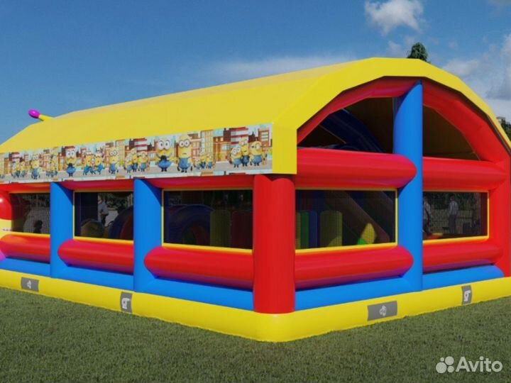 Надувной батут Миньон с крышей 6*8