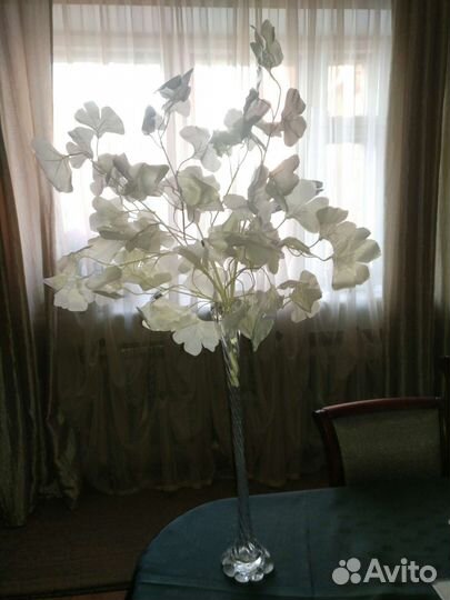 Ветки дерева Гинкго белые -искуственные