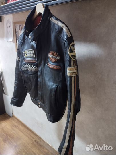 Мотокуртка кожаная мужская 48 50