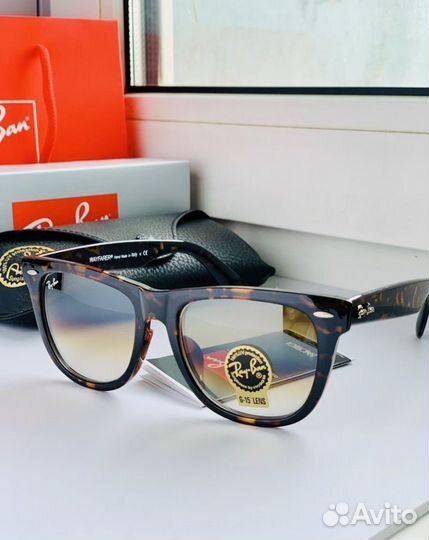 Очки ray ban wayfarer 54 коричневые