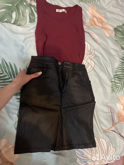 Кожаная юбка