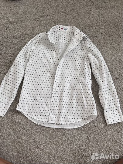 Button blue рубашка