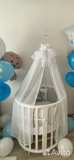 Детская кровать с маятником овальная и матрасы