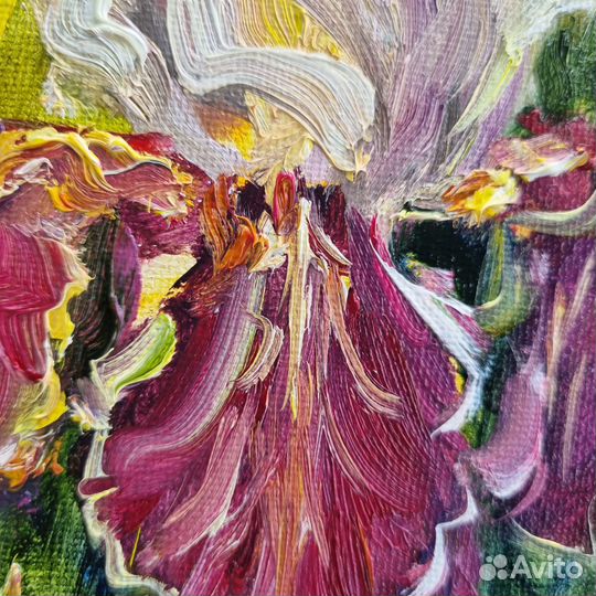 Ирисы картина маслом с цветами цветы ирисы