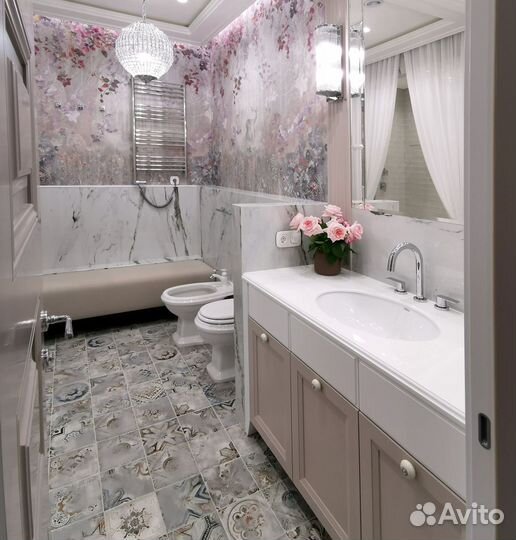 Тумба в санузел на заказ с фасадами с филенками