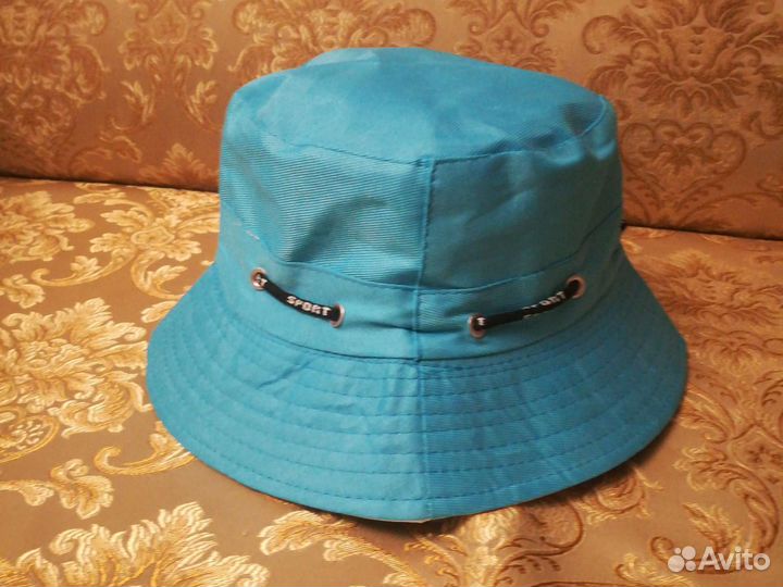 Панама летняя, бирюзовая, из плотной ткани