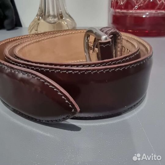 Мужской ремень barker лакированный кожа