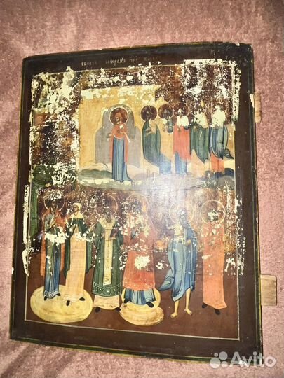 Икона старинная Покров