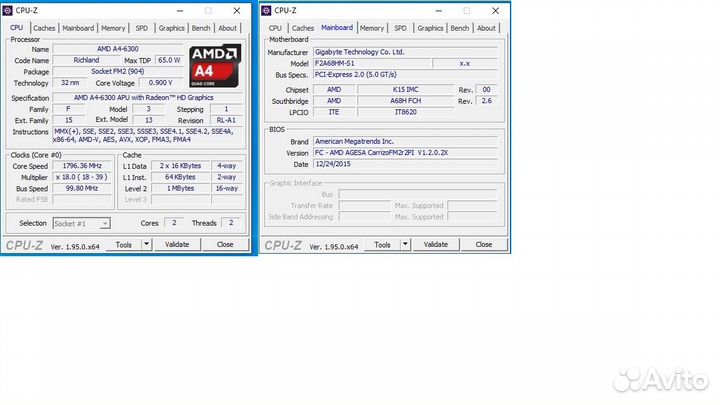 GA-F2A68HM-S1 FM2+ AMD A4-6300