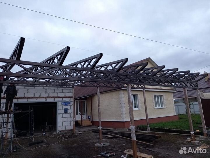 Каркасный навес под ключ