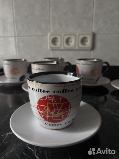 Набор чайных кружек и блюдец 6 шт на 6 персон