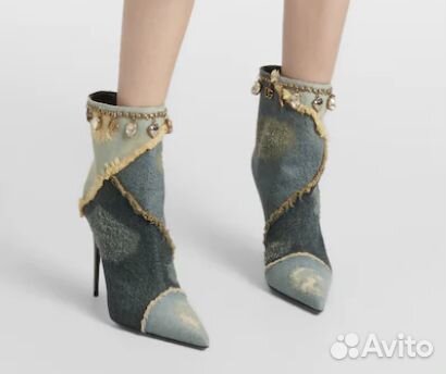 Ботильоны из денима с отделкой Dolce&Gabbana