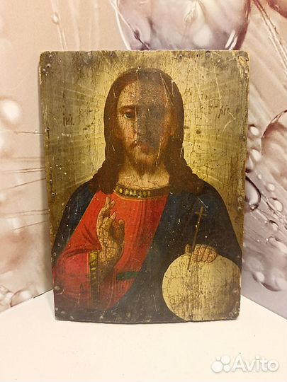 Старинная икона Иисус Христос-Вседержитель-Господь