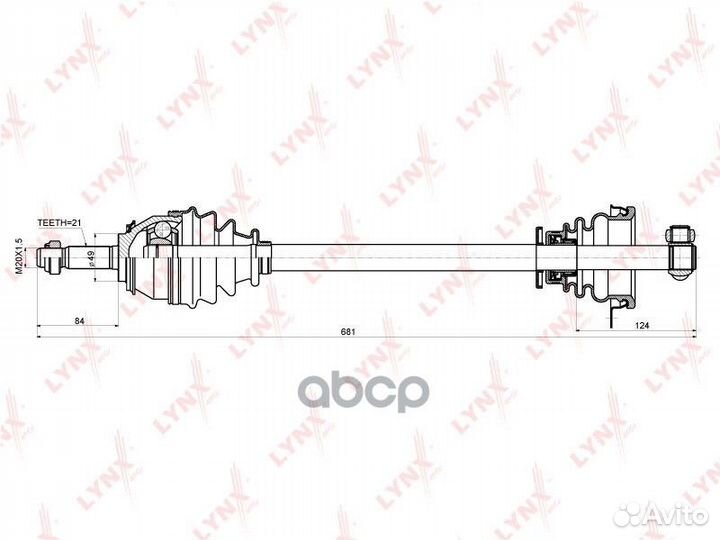 Привод в сборе renault logan/sandero 04- 1.4/1