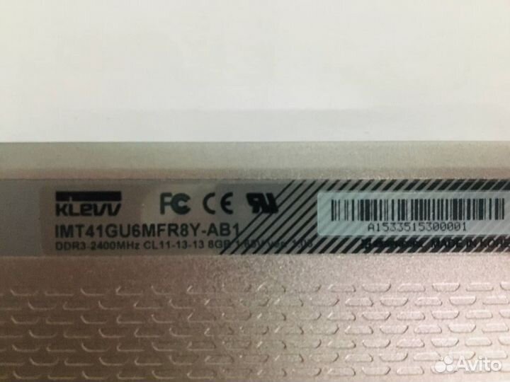 Klevv ddr3 2400MHz cl11-13-13 8Gb 1.65V ver. 1.05